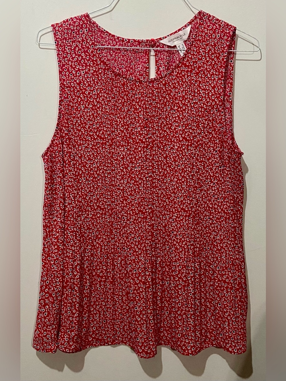 Addition Elle Red Floral Print Sleeveless Top